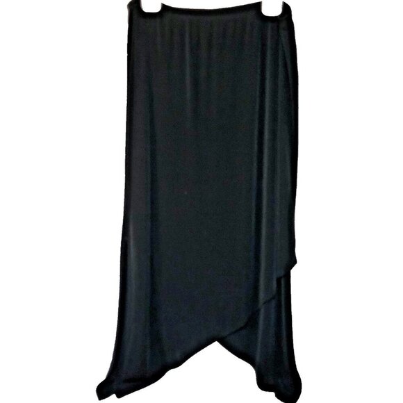 Chico’s Travelers Skirt XL Size 3 Black Handkerchief Hem Sexy Slinky - Picture 1 of 4